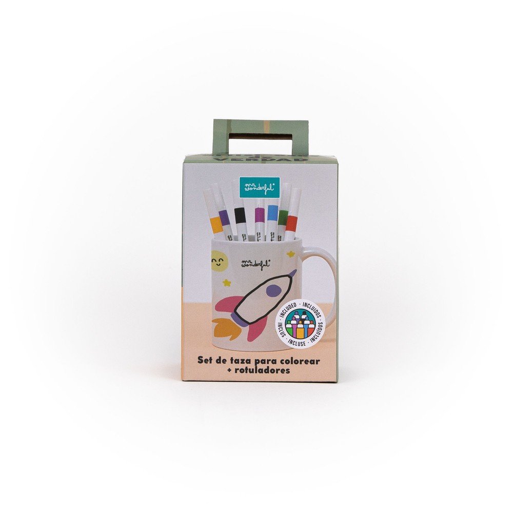 Set de Taza para Colorear y Rotuladores Papa Oso MR Wonderful Imagen principal del producto