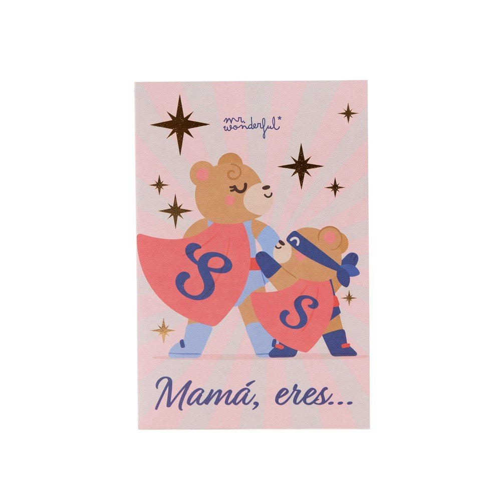 Postal Mama Eres Superpoderosa MR Wonderful Imagen principal del producto