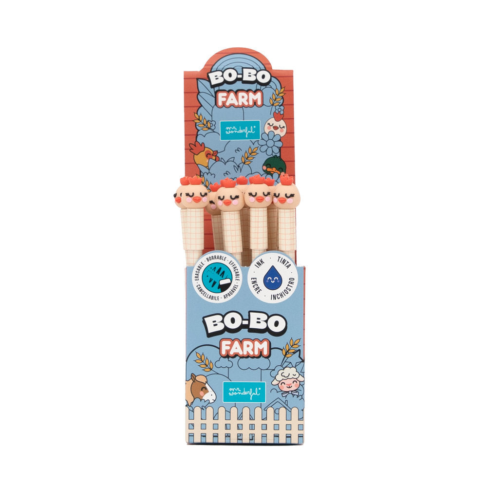 Bolígrafos borrables Bo-Bo Mr Wonderful, pack 12 unidades