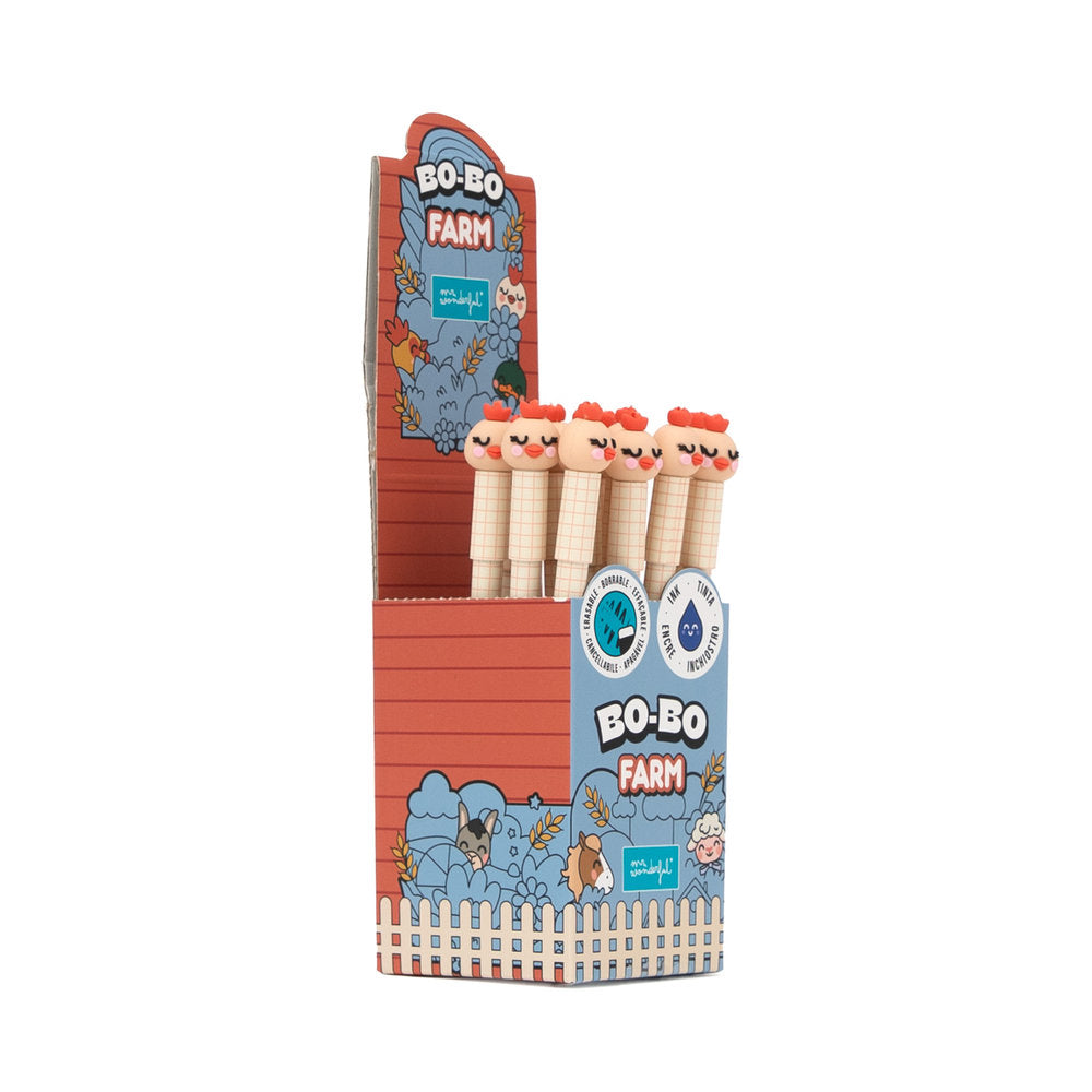 Bolígrafos borrables Bo-Bo Mr Wonderful, pack 12 unidades
