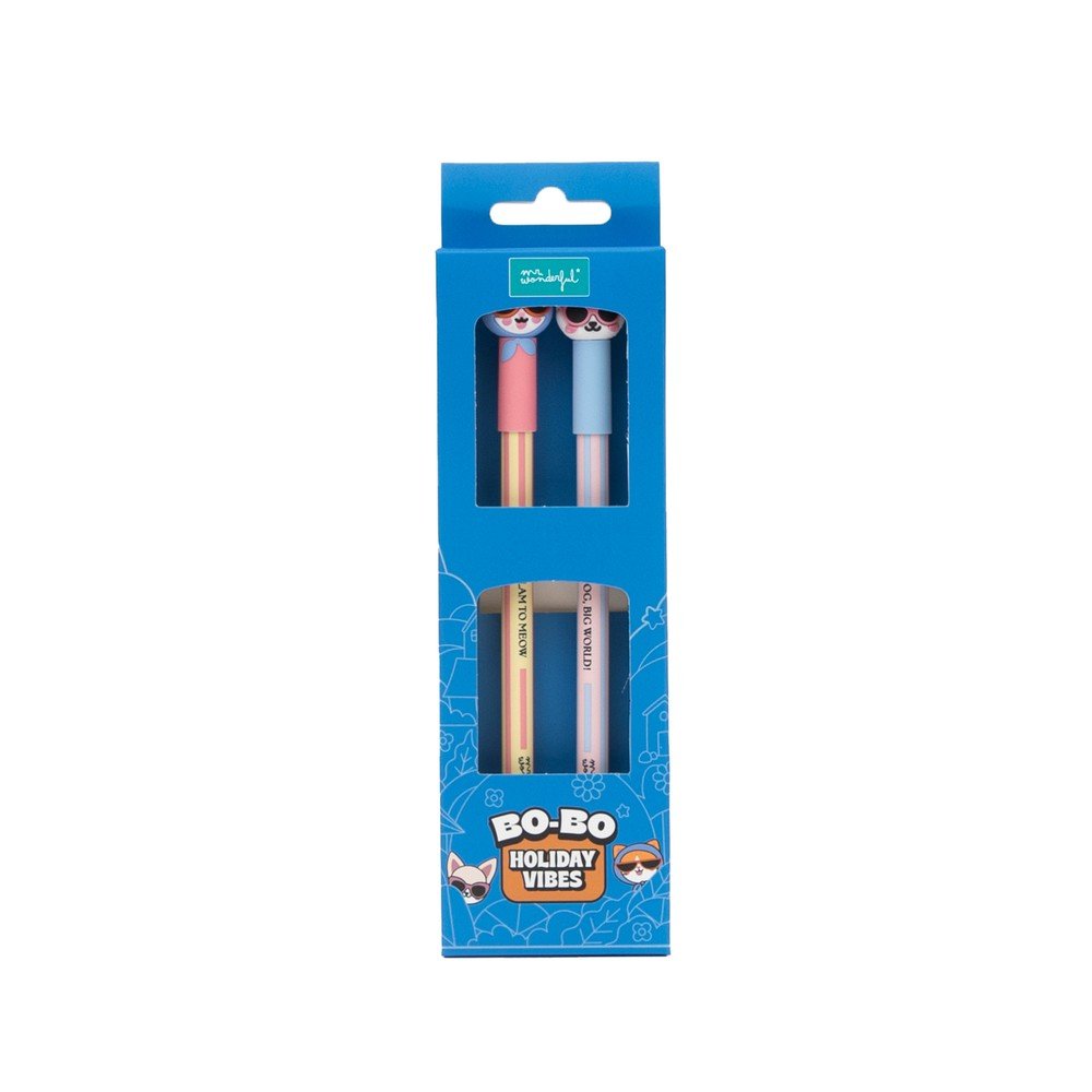 Set de 2 Bolígrafos Borrables Bo-bo Gato y Chihuahua MR Wonderfull