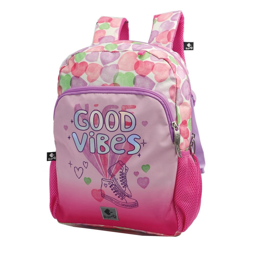 MOCHILA ESCOLAR MEDIANA ADAPTABLE GOOD VIBES | BUSQUETS