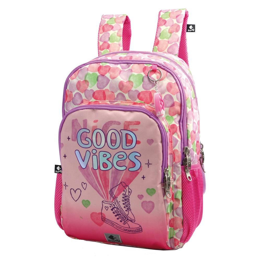 MOCHILA ESCOLAR GRANDE DOBLE ADAPTABLE GOOD VIBES | BUSQUETS Imagen principal del producto