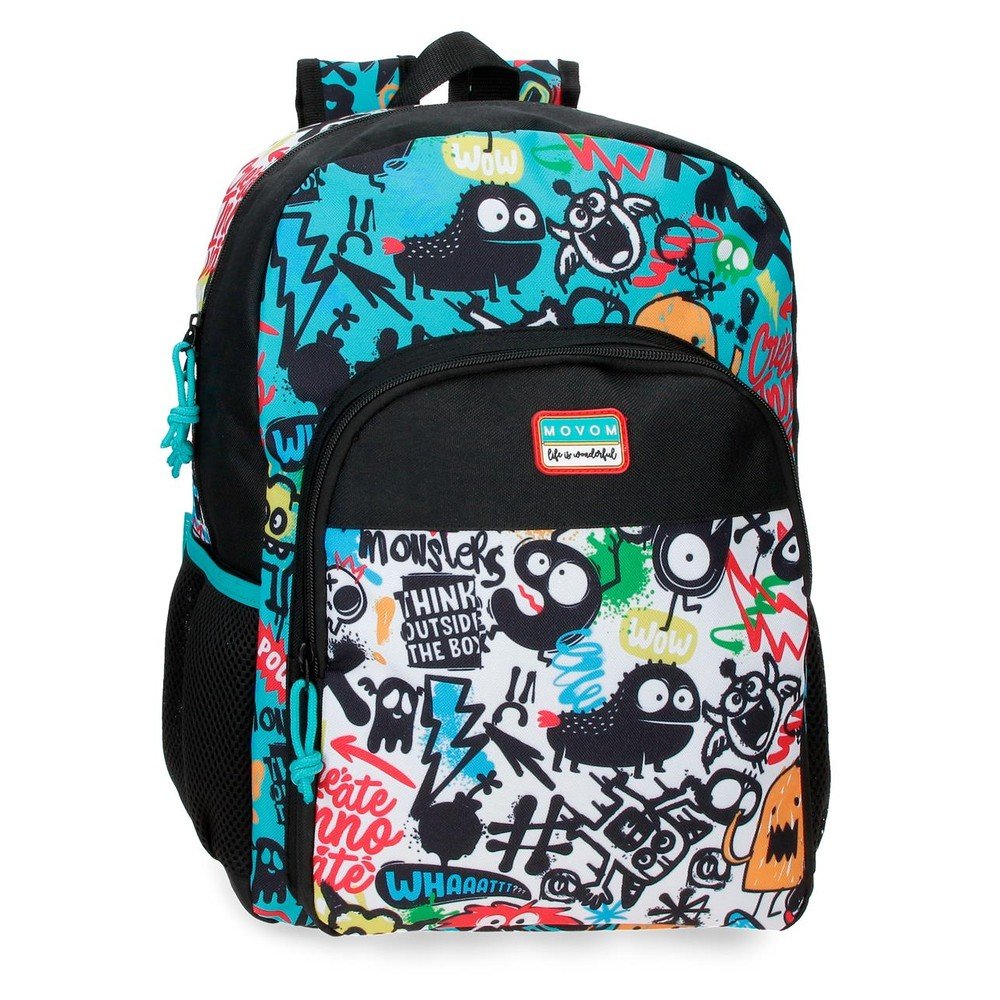 Mochila infantil Movom Monsters negro 38 cm