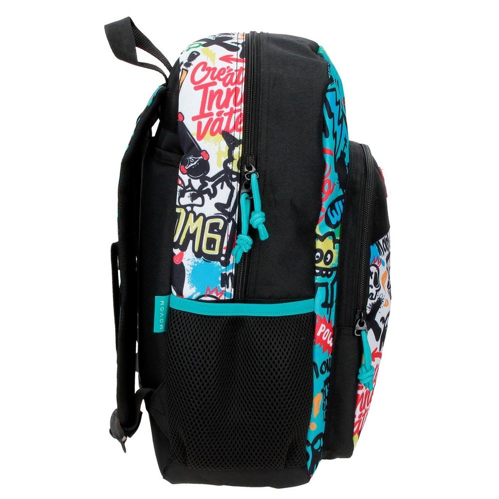 Mochila infantil Movom Monsters negro 38 cm