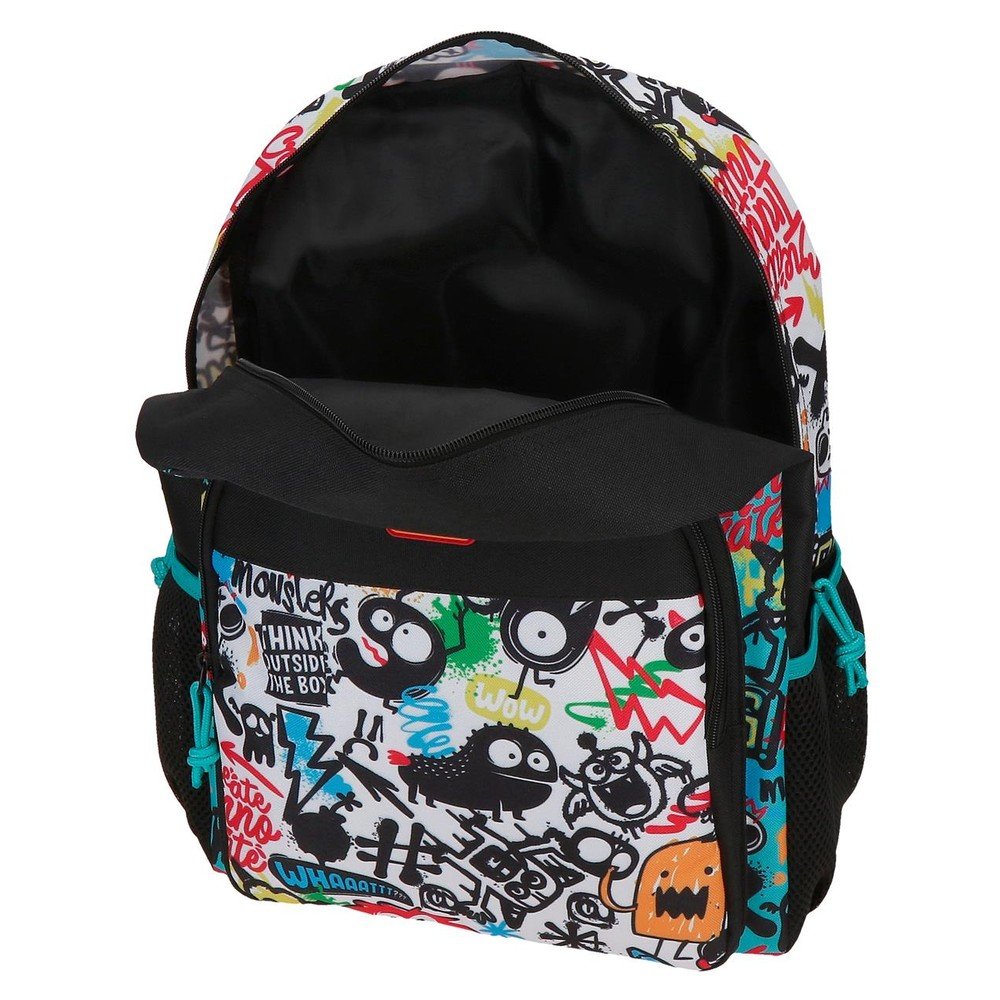 Mochila infantil Movom Monsters negro 38 cm