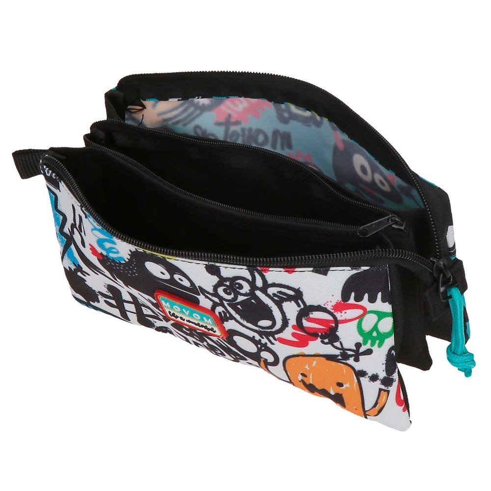 Portatodo Triple Movom Monsters Negro | Joumma