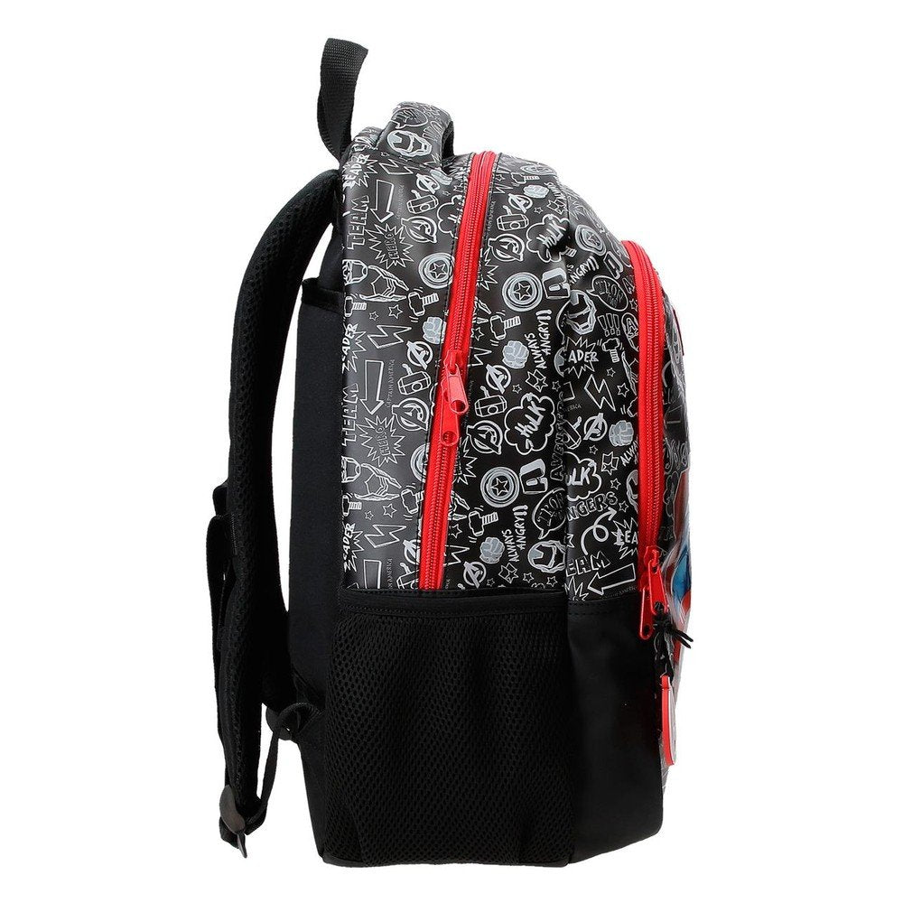 Mochila escolar doble Team Avengers 42 cm adaptable a carro