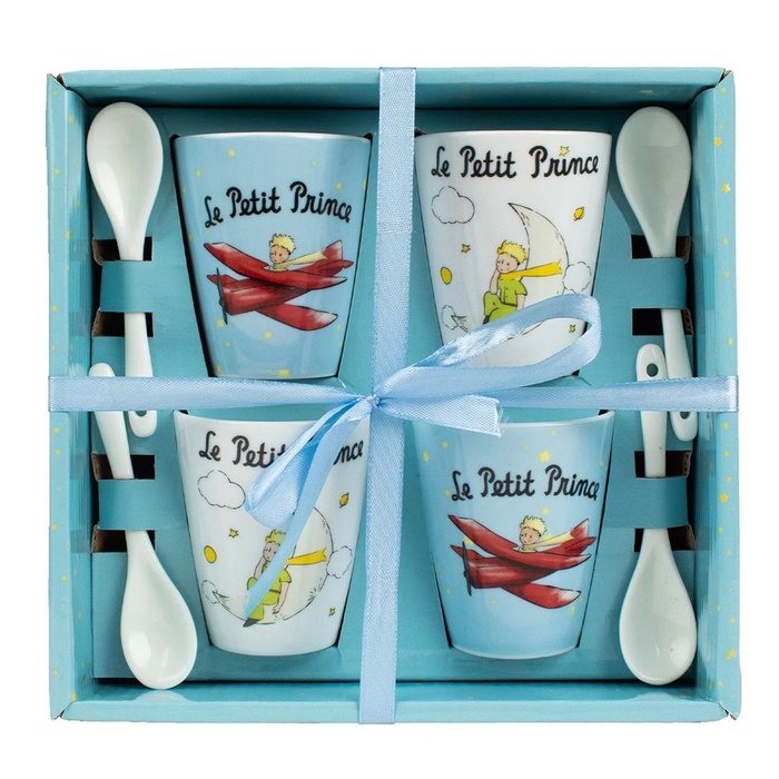 PACK 4 TAZAS + CUCHARA LPP AVION Y LUNA | ENESCO | 1 UNIDAD | 8460070149122