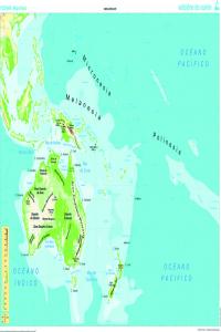 Mapa mural Oceanía Galicia 1285x915 mm CUMIO