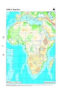 Mapas África Físico Mudos Cumio para Educación y Manualidades