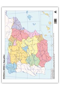 Paq/50 mapas españa politico mudos