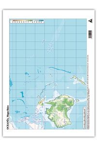 Mapas Oceania Físico Mudos CUMIO para aprender y crear Imagen principal del producto