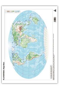 Mapas Mudos Planisferio Físico CUMIO Pack 50