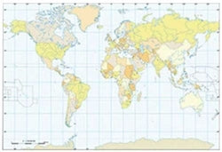 Mapas Mudos Planisferio a3 CUMIO Pack 50