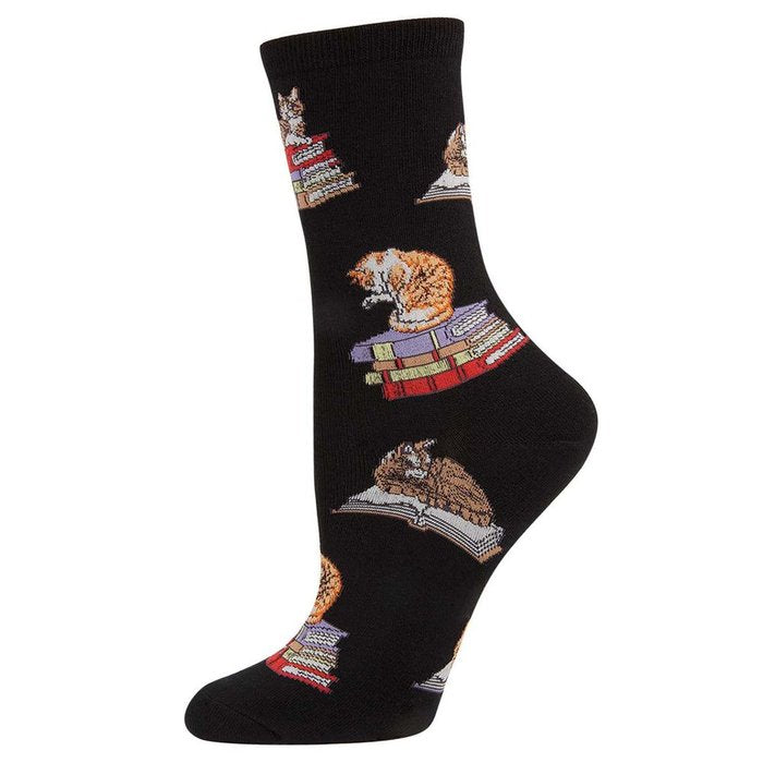 CALCETINES DE ALGODON MEDIA CAÑA 36-41 CATS ON BOOKS | SOCKSMITH | 1 UNIDAD | 8482920068636 Imagen principal del producto