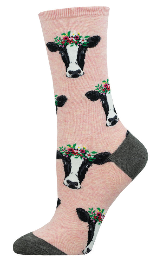 Calcetines de Algodón Media Caña Vaca Rosa Socksmith Pack 1