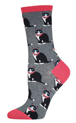CALCETINES MUJER ALGODON GATOS MIAU 36-41 | SOCKSMITH | 1 UNIDAD | 8482920104716