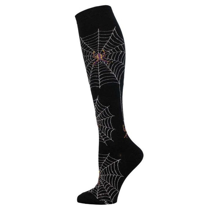 CALCETINES DE ALGODON CAÑA ALTA 36-41 SPIDER WEBS BLACK | SOCKSMITH | 1 UNIDAD | 8482920114920