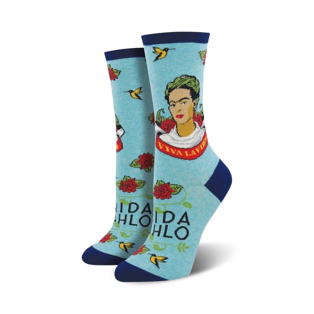 Calcetines de Algodón Media Caña 36-41 Viva la Frida Azul Socksmith