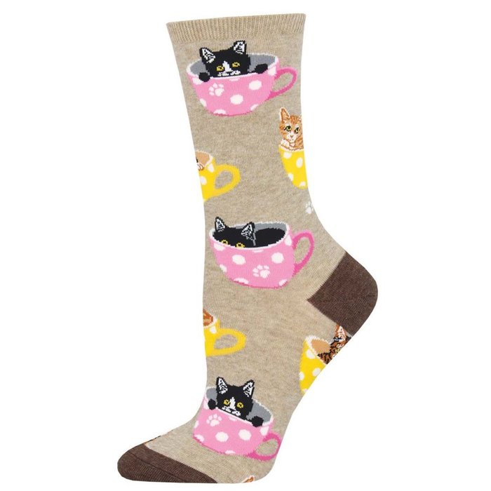 CALCETINES DE ALGODON MEDIA CAÑA 36-41 GATO ESCONDIDO TAZA | SOCKSMITH | 1 UNIDAD | 8482920374300