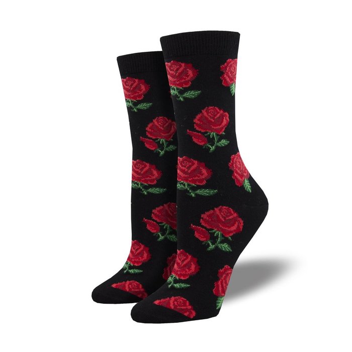 CALCETINES DE BAMBU MEDIA CAÑA 36-41 ROSAS ROJAS SOBRE NEG | SOCKSMITH | 1 UNIDAD | 8482920486034 Imagen principal del producto