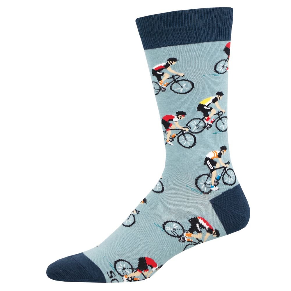 Calcetines de algodón media caña ciclista azul 40-46 SOCKSMITH
