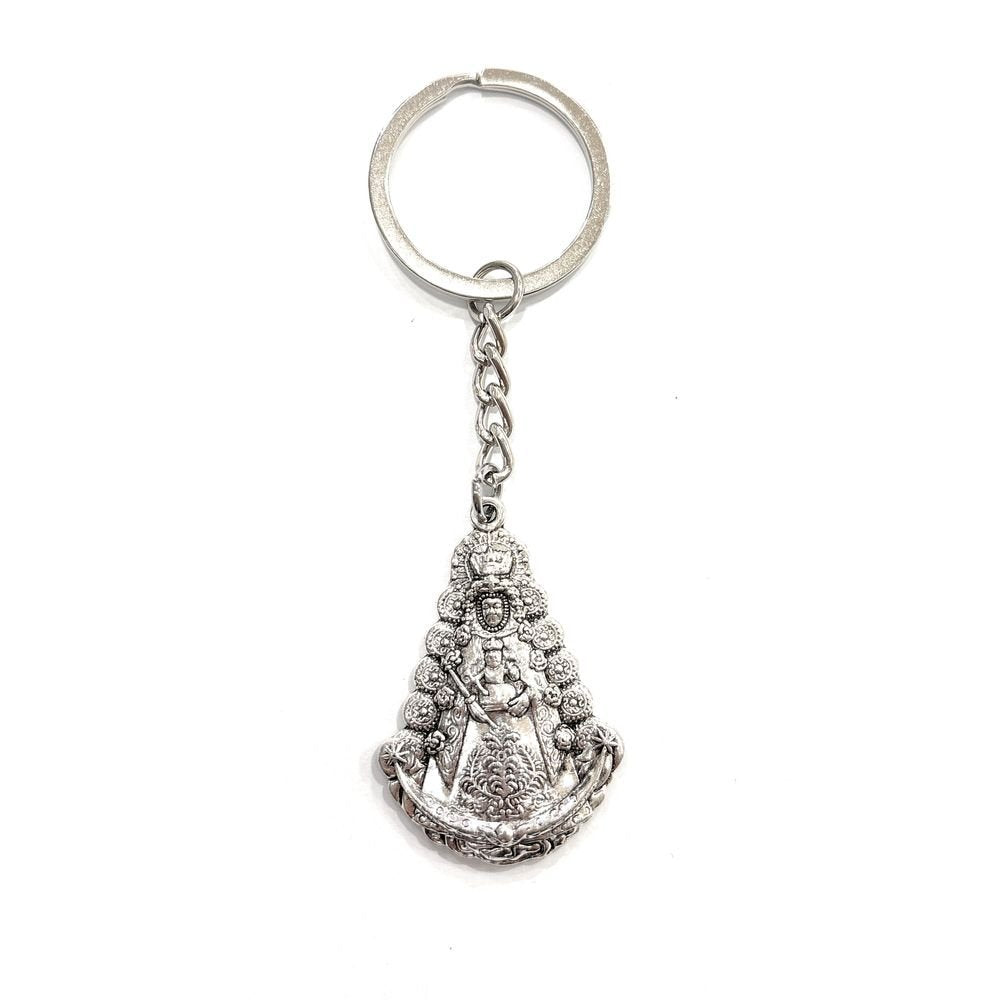 LLAVERO VIRGEN ROCIO SILUETA METAL BAÑO PLATA 40MM | DE BUSSY | ENVASE 5 UDS. UNIDAD | 8488000031316 Imagen principal del producto