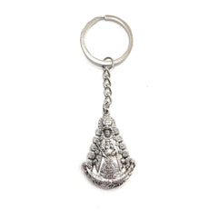 LLAVERO VIRGEN ROCIO SILUETA METAL BAÑO PLATA 40MM | DE BUSSY | ENVASE 5 UDS. UNIDAD | 8488000031316