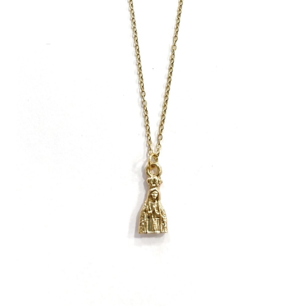 Collar Virgen Fátima metal baño oro 17mm De Bussy