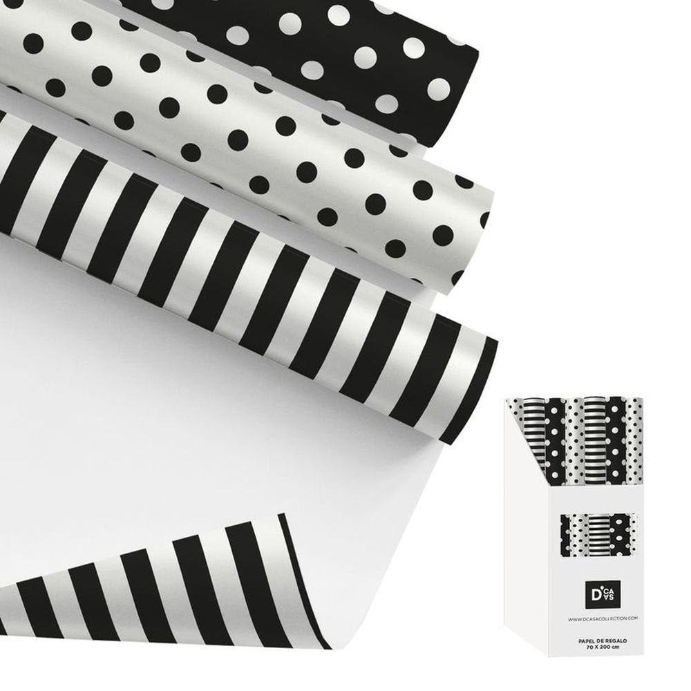 Expositor 72 Rollitos Papel Regalo Black&white Srt DCASA Imagen principal del producto