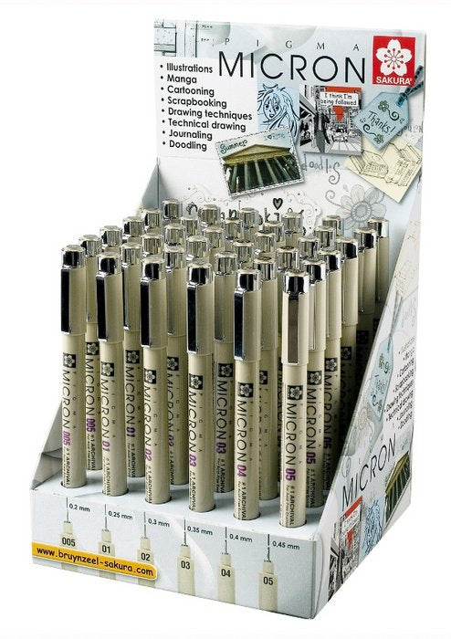 Expositor 36 Rotuladores Calibrados Pigma Micron Surtidos Talens España