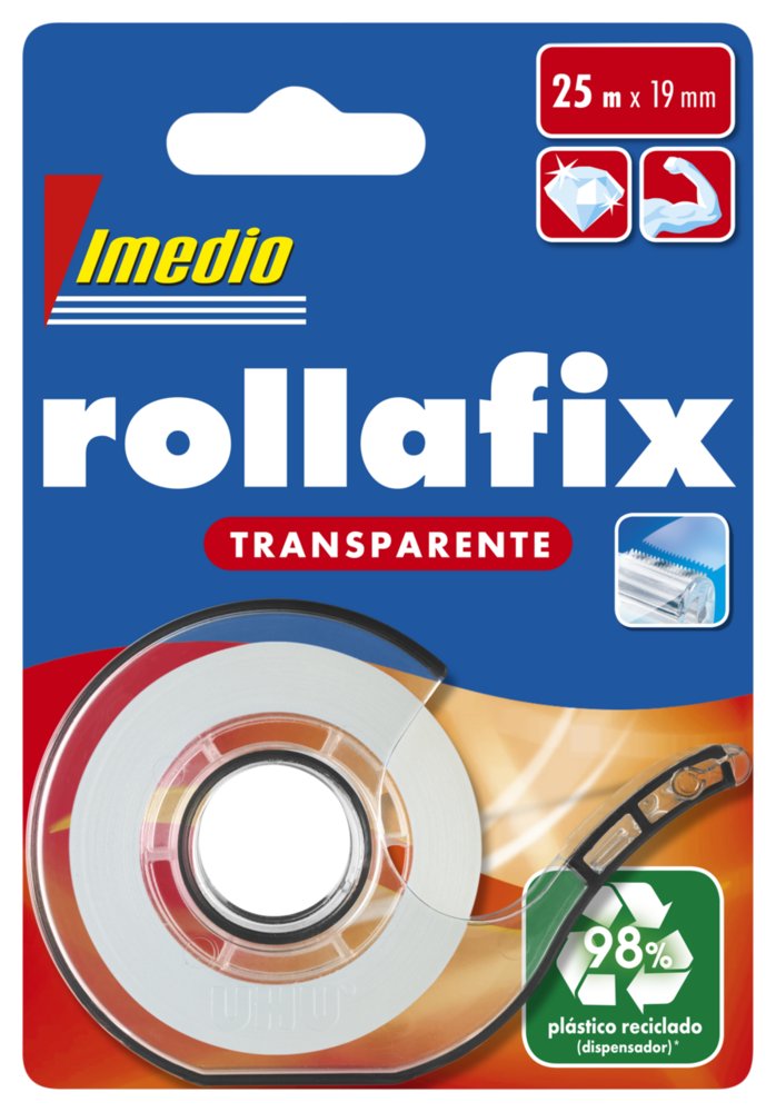 Cinta Adhesiva Imedio Rollafix 19 mm con Dispensador Pack 12 Imagen principal del producto