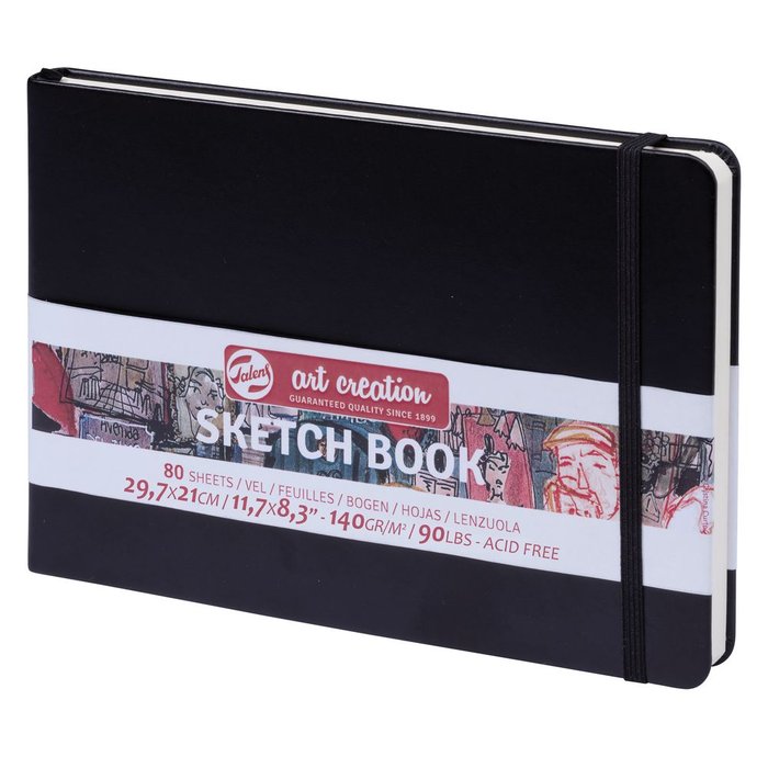 Cuaderno Bocetos 30x21 cm 140 g 80 Hojas Negro TALENS España