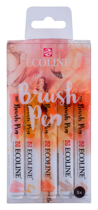 Rotulador Ecoline Brushpen Beige Rosa 5 Unidades | Talens España | Pack 1 Unidades