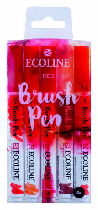 Rotulador Ecoline Brushpen Rojo 5 Unidades | Talens España | Pack 1 Unidades Imagen principal del producto