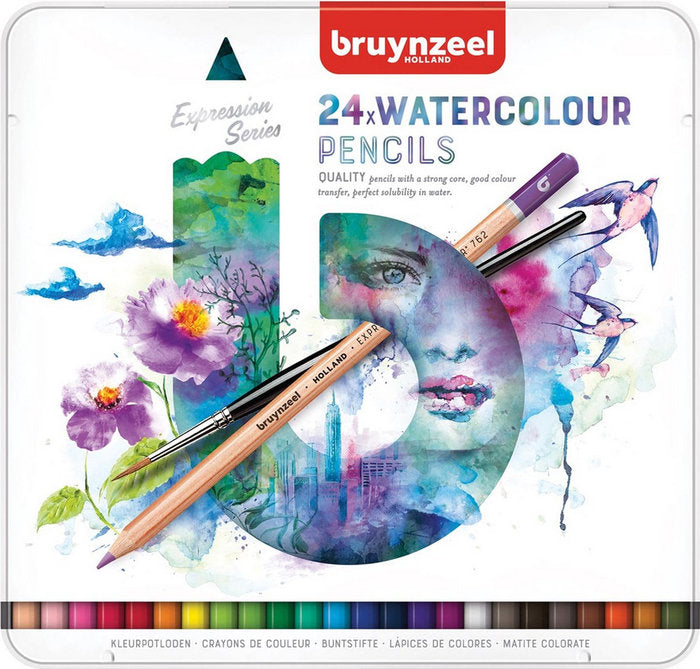 LAPIZ ACUARELABLE BRUYNZEEL EXPRESSION 24 COLORES CAJA META | 1 UNIDADES | (TALENS ESPAÑA)