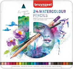 LAPIZ ACUARELABLE BRUYNZEEL EXPRESSION 24 COLORES CAJA META | 1 UNIDADES | (TALENS ESPAÑA)