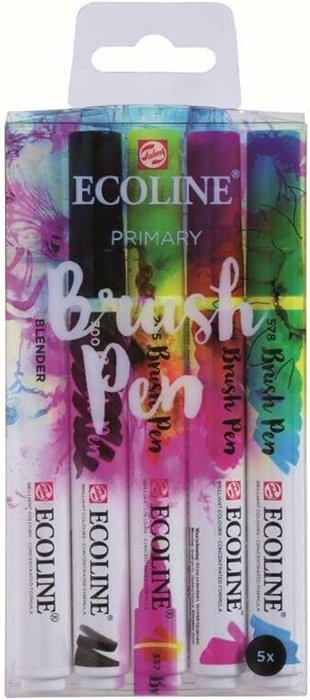 Marcador Ecoline Brushpen Primario 5 Unidades | Talens España | Pack 1 Unidades Imagen principal del producto