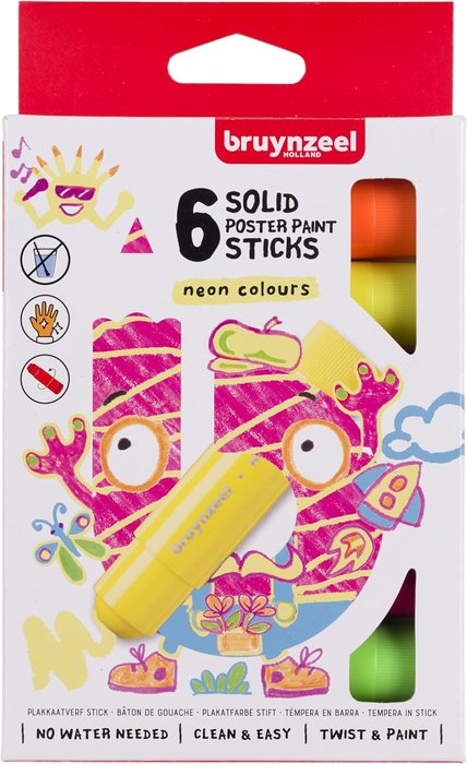TEMPERA SOLIDA BRUYNZEEL 6 COLORES NEON | 1 UNIDADES | (TALENS ESPAÑA)