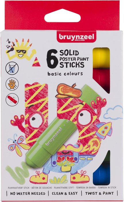 TEMPERA SOLIDA BRUYNZEEL 6 COLORES BASICOS | 1 UNIDADES | (TALENS ESPAÑA)