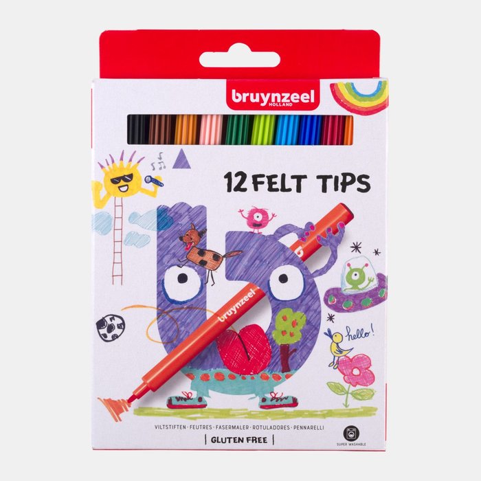 Rotulador Bruynzeel 12 Colores Surtidos Estuche Cartón