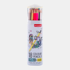 LAPIZ BRUYNZEEL 18 COLORES METALIZADOS Y NEON ESTUCHE METAL | 1 UNIDADES | (TALENS ESPAÑA)