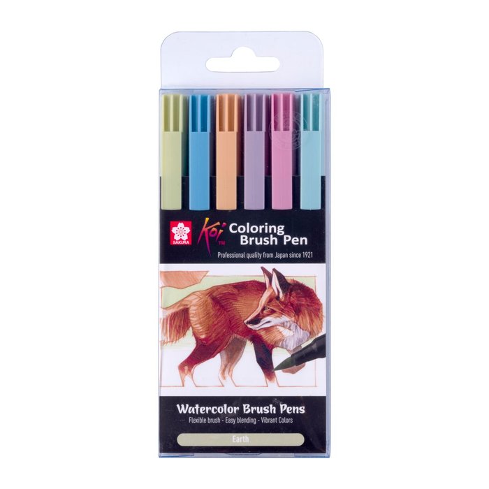 Rotulador Sakura Koi Color Brush 6 Colores Tierra | Talens España | Pack 1 Unidades Imagen principal del producto