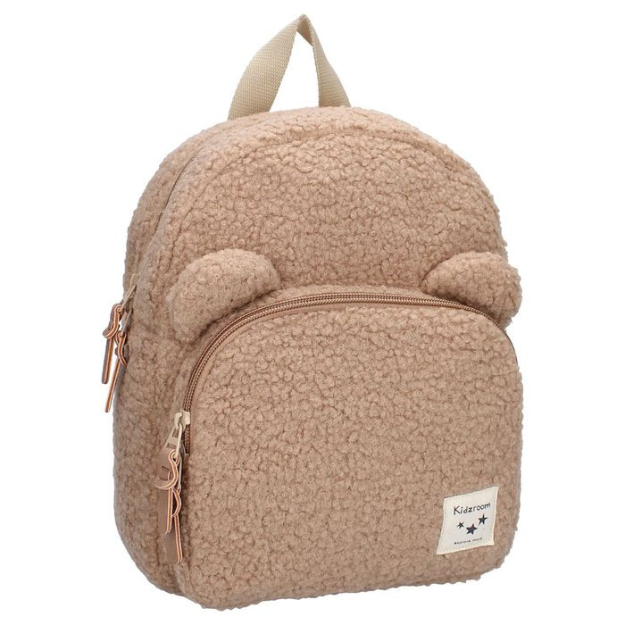 MOCHILA INFANTIL PELUCHE BEIGE OREJITAS KIDZROOM | VADOBAG Imagen principal del producto