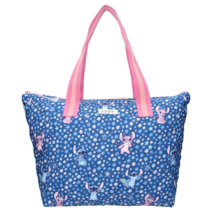 BOLSO SHOPPING ACOLCHADO CON ASAS STITCH FAMOUS FLORAL | VADOBAG Imagen principal del producto