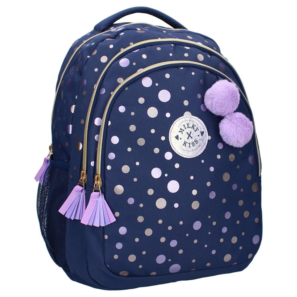 Mochila Escolar Doble 44x33 Pink Dots Azul Vadobag Imagen principal del producto