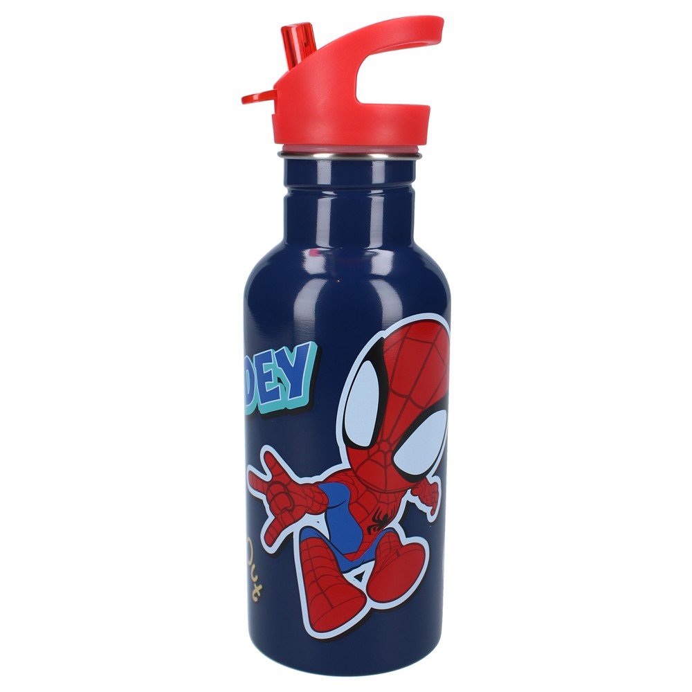 Botella térmica 500ml con pajita Spidey negra Vadobag
