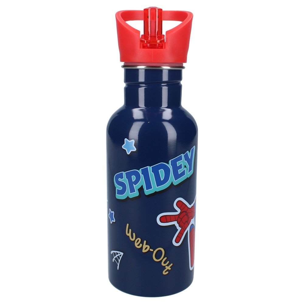 Botella térmica 500ml con pajita Spidey negra Vadobag