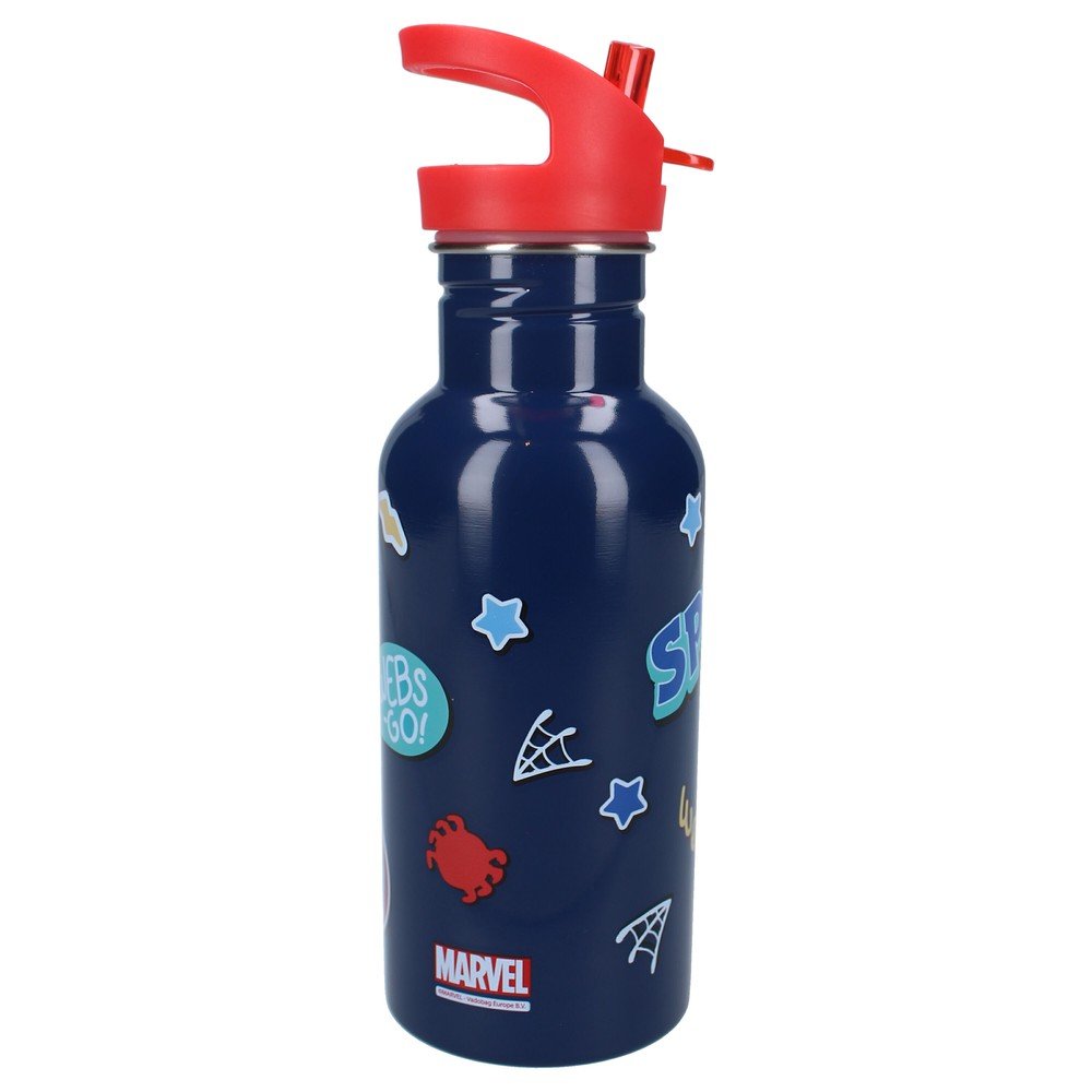 Botella térmica 500ml con pajita Spidey negra Vadobag